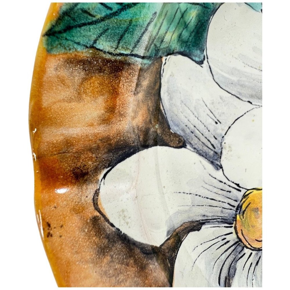 Mayolica Santa Rosa Guanajuato Mexico Ashtray Hand Painted Art Pottery Floral - Picture 4 of 9